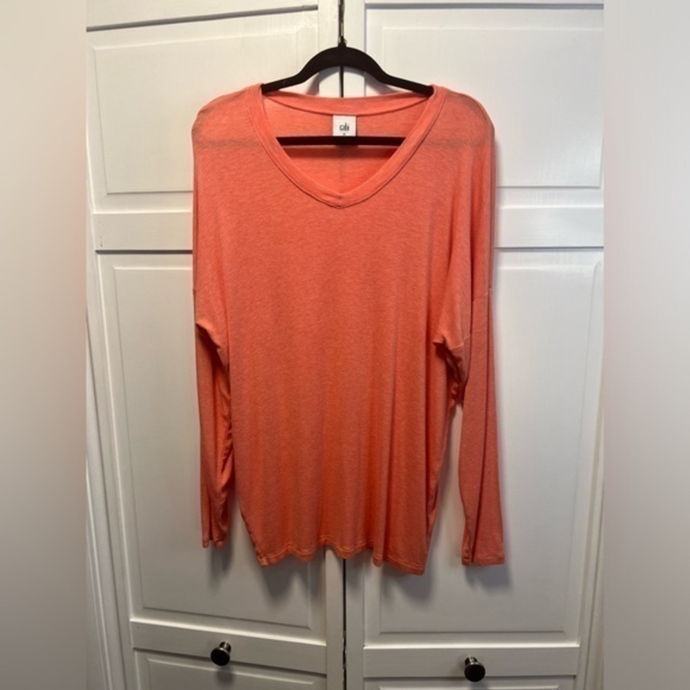 CABI Serenity Long Sleeve Tee Size Women’s Medium Color Cantaloupe Coral